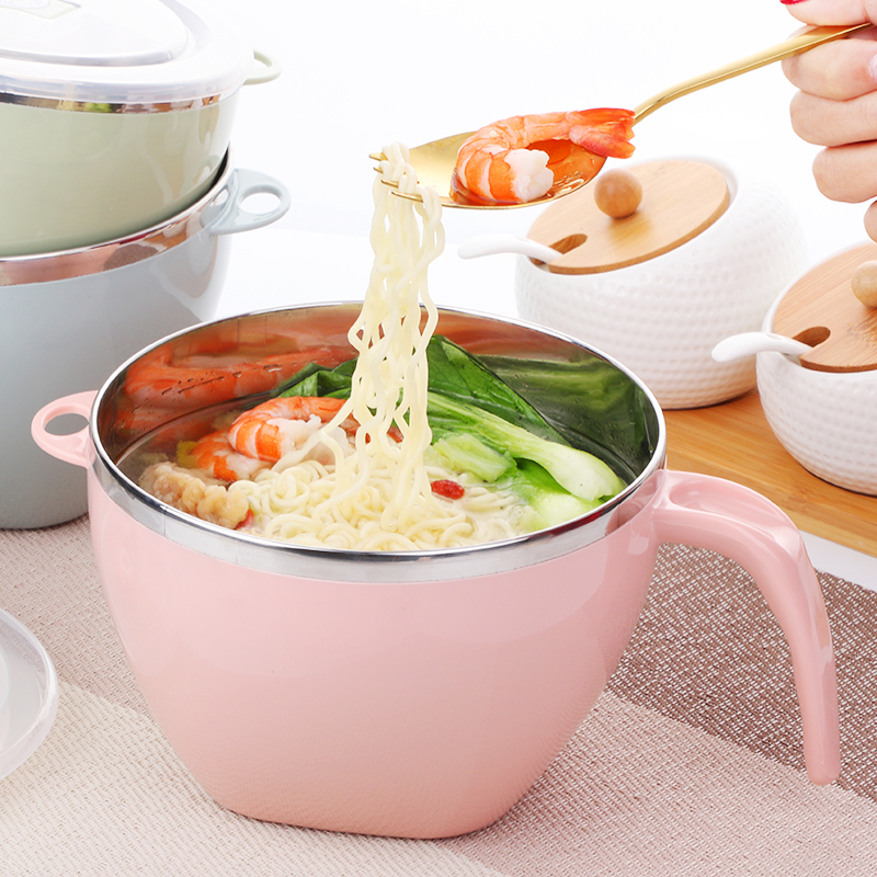 不銹鋼泡面碗帶蓋學生餐