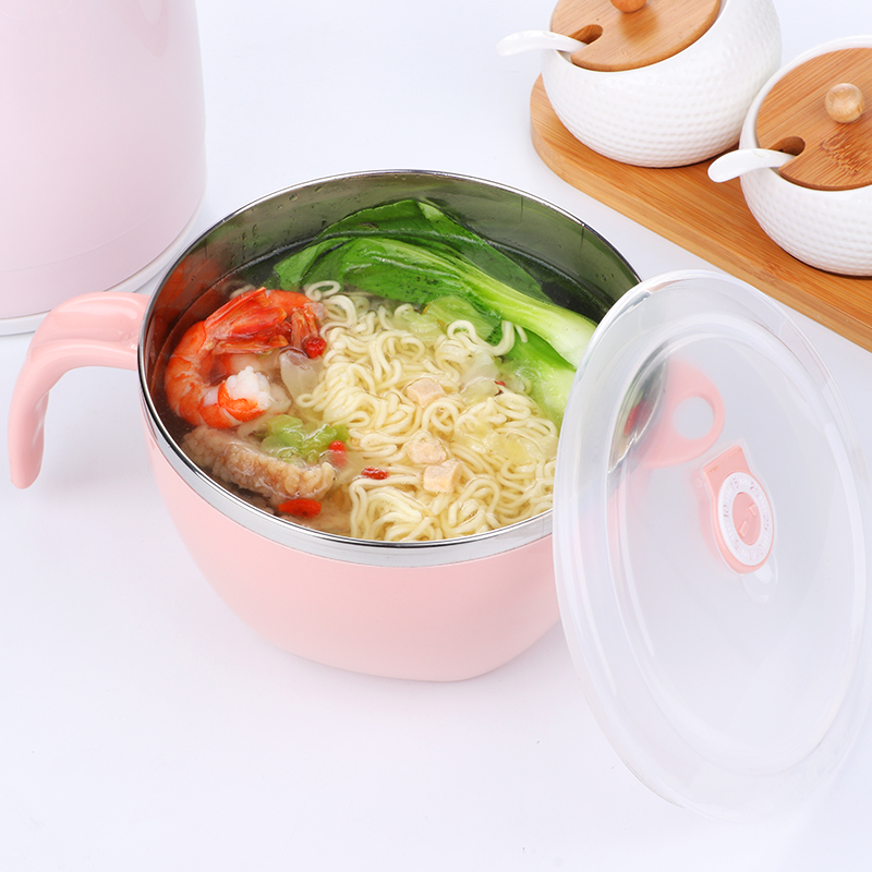 不銹鋼泡面碗帶蓋學生餐